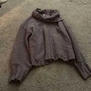 women’s purple cropped medium sweater